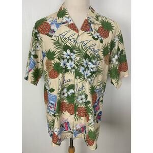 VTG NEWT Honolulu Hawaii USA Aloha floral cotton graphic Hawaiian shirt, L